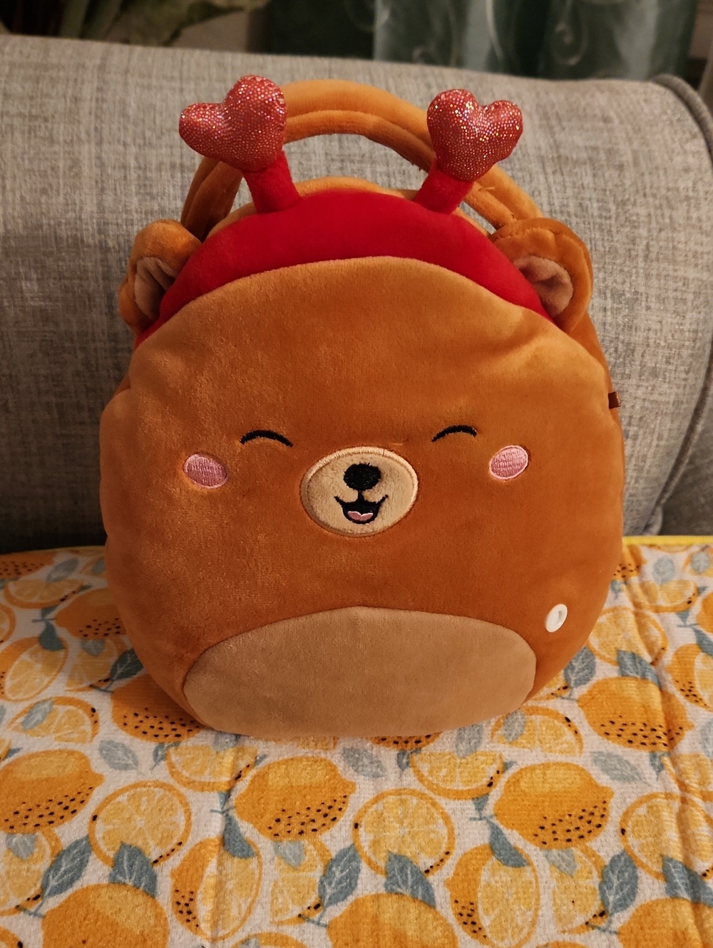 Squishmallows Plush BearPURSE in Orange, Red, Pink